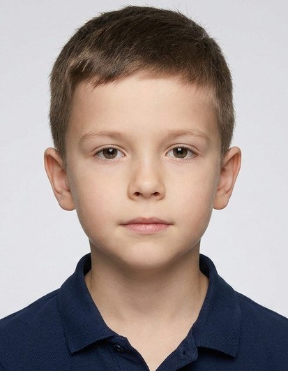 Biometrically cropped ID photo of a boy.